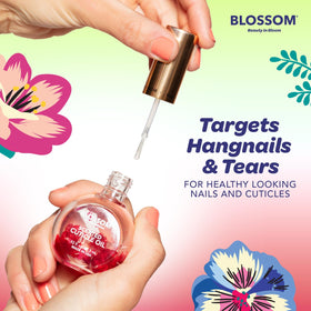 Application de l'huile pour cuticules Blossom sur des ongles