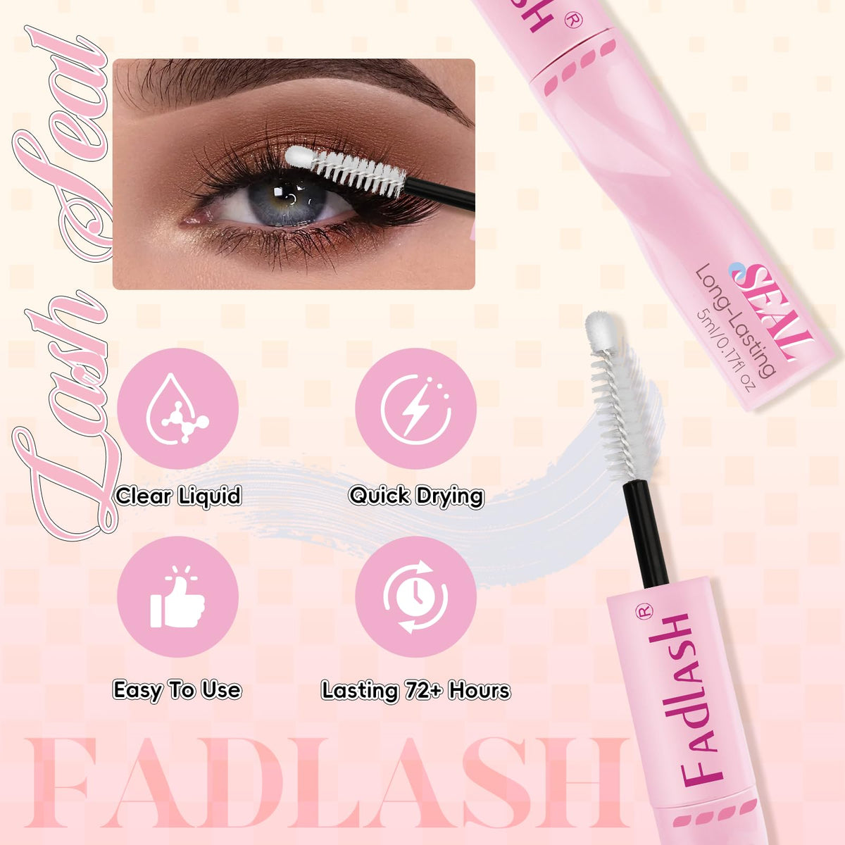 Application de la colle à cils FADLASH sur des cils