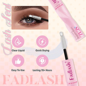 Application de la colle à cils FADLASH sur des cils