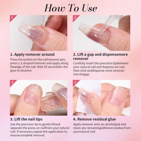 Application de la colle à ongles CurvLife sur des ongles