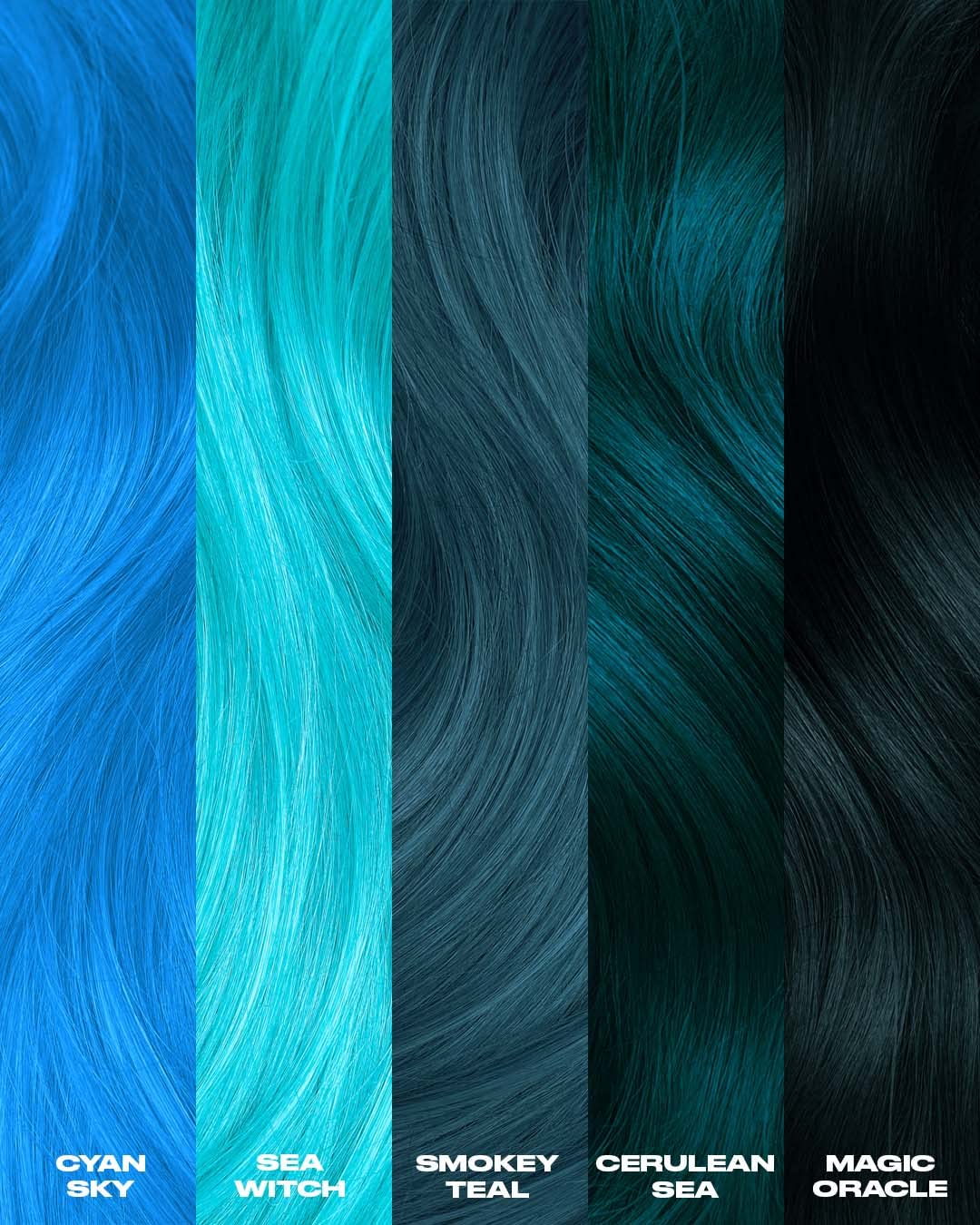 Application de la coloration Cerulean Sea sur des cheveux