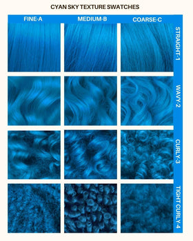 Application de la coloration Cyan Sky sur des cheveux