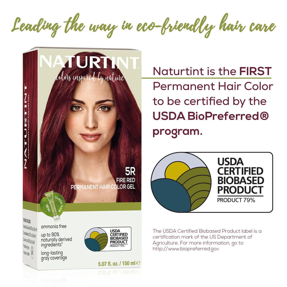 Application de la coloration Naturtint 5R sur des cheveux