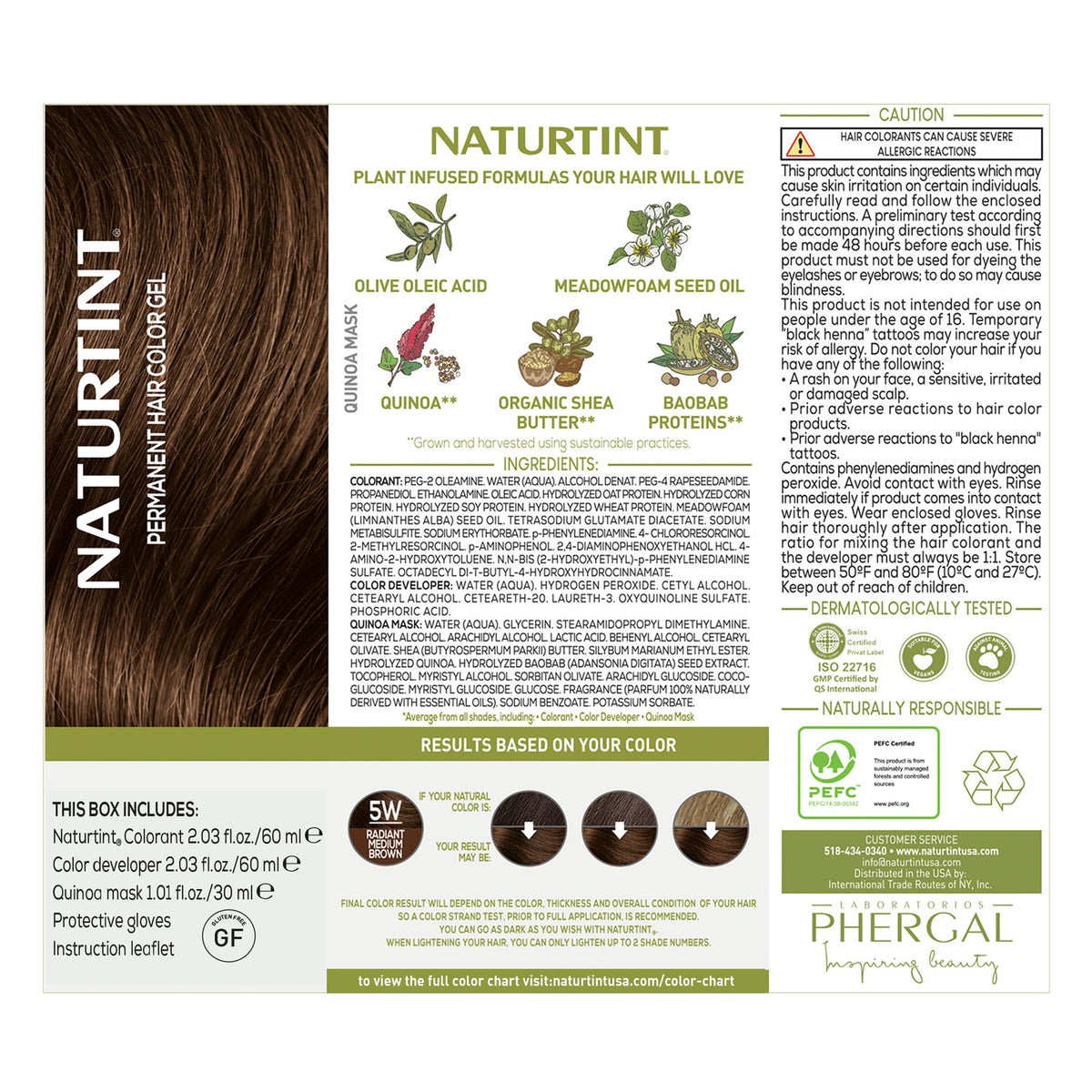 Application de la coloration Naturtint 5W sur des cheveux