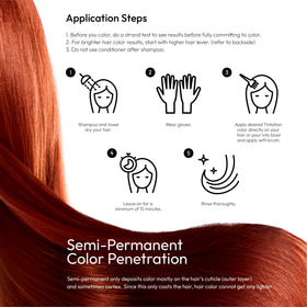 Application de la coloration semi-permanente Tintation sur des cheveux