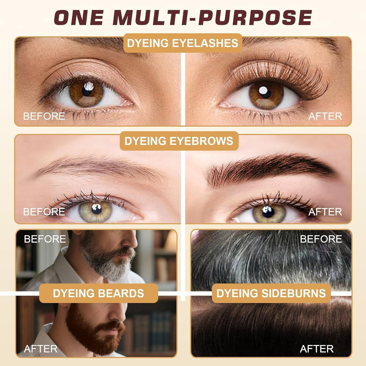 Application de la couleur marron foncé sur les cils