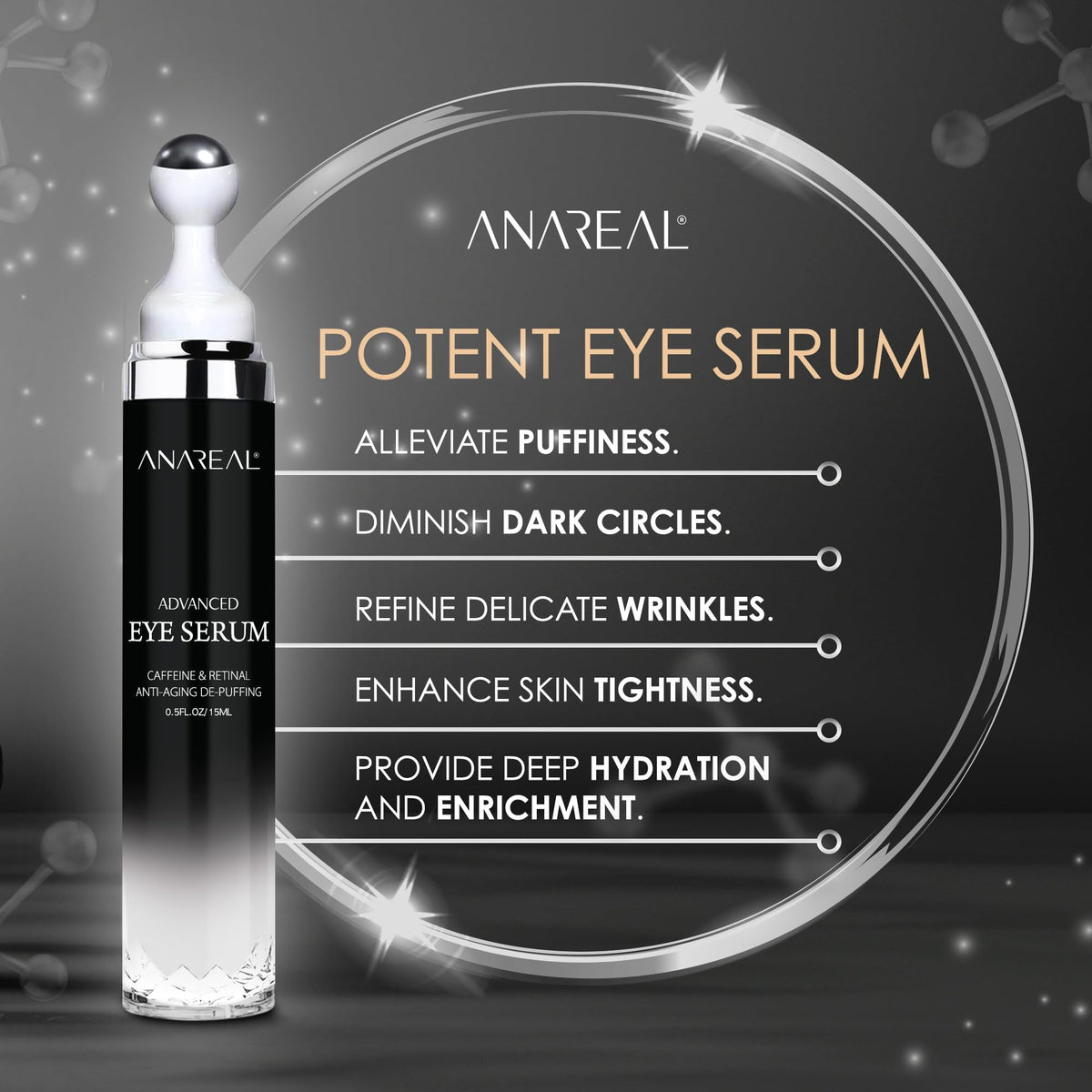 Application de la crème ANAREAL sur un contour des yeux