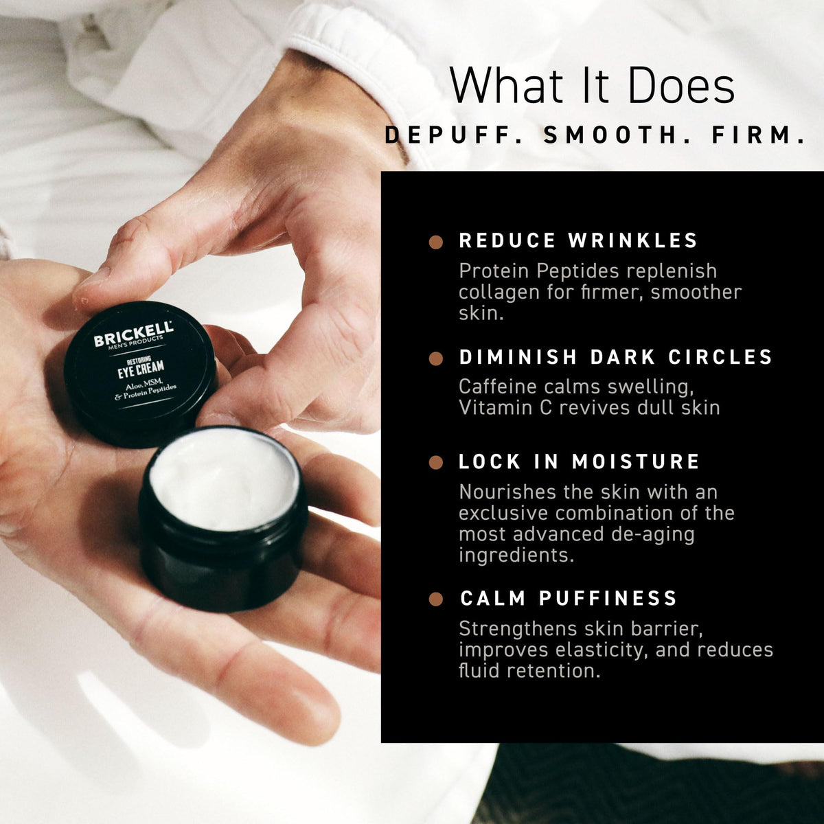 Application de la crème contour des yeux Brickell