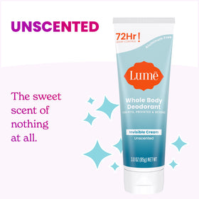 Application de la crème de déodorant Lume sur la peau
