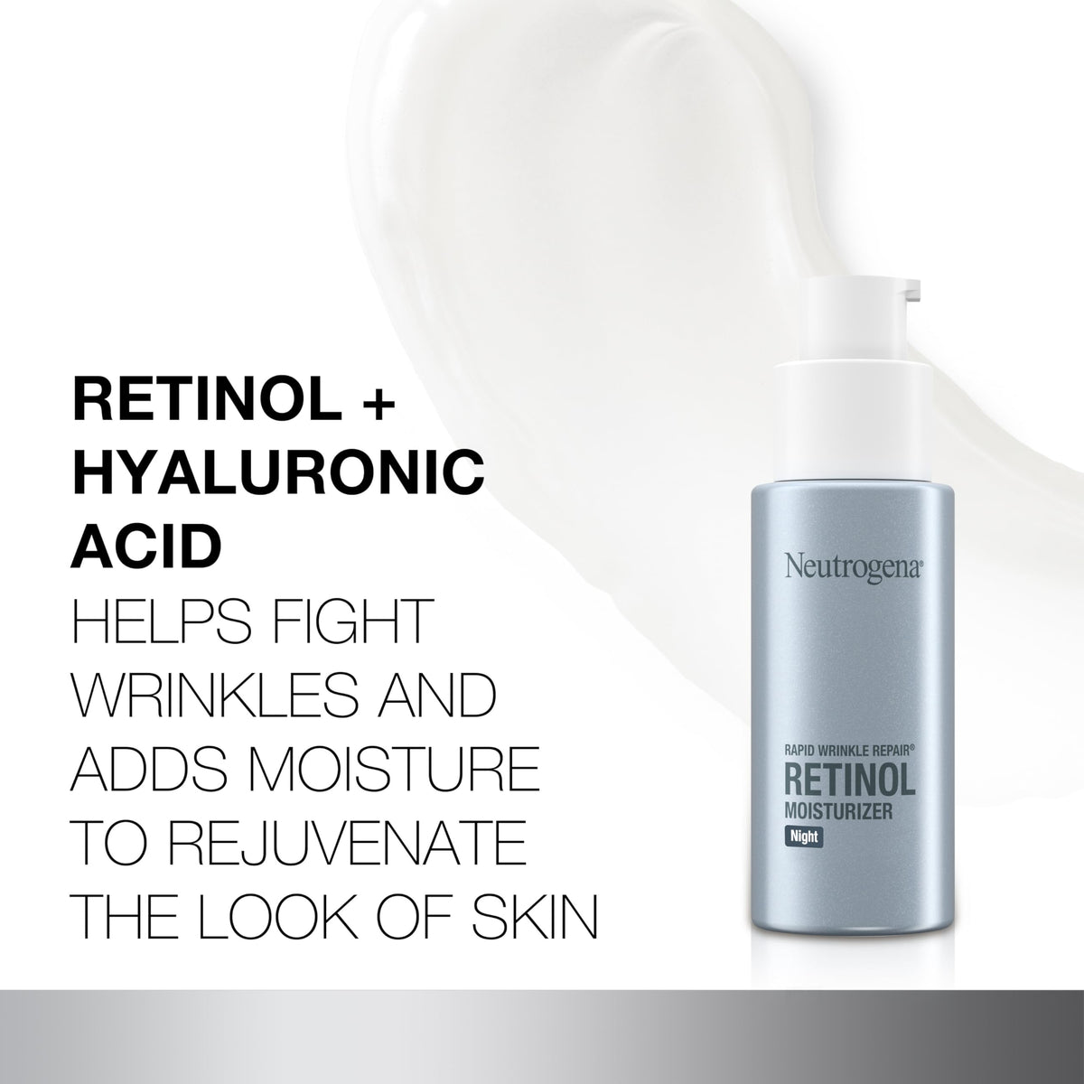 Application de la crème de nuit Neutrogena sur la peau