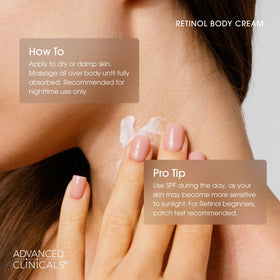 Application de la Crème Hydratante Retinol sur le cou