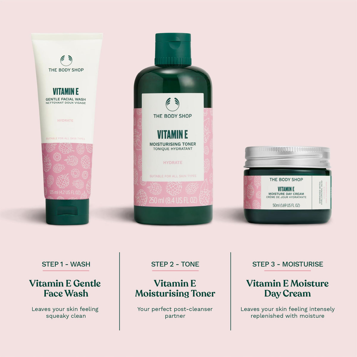 Application de la Crème Hydratante Vitamin E sur la peau