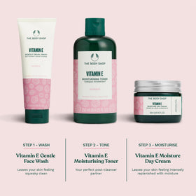 Application de la Crème Hydratante Vitamin E sur la peau