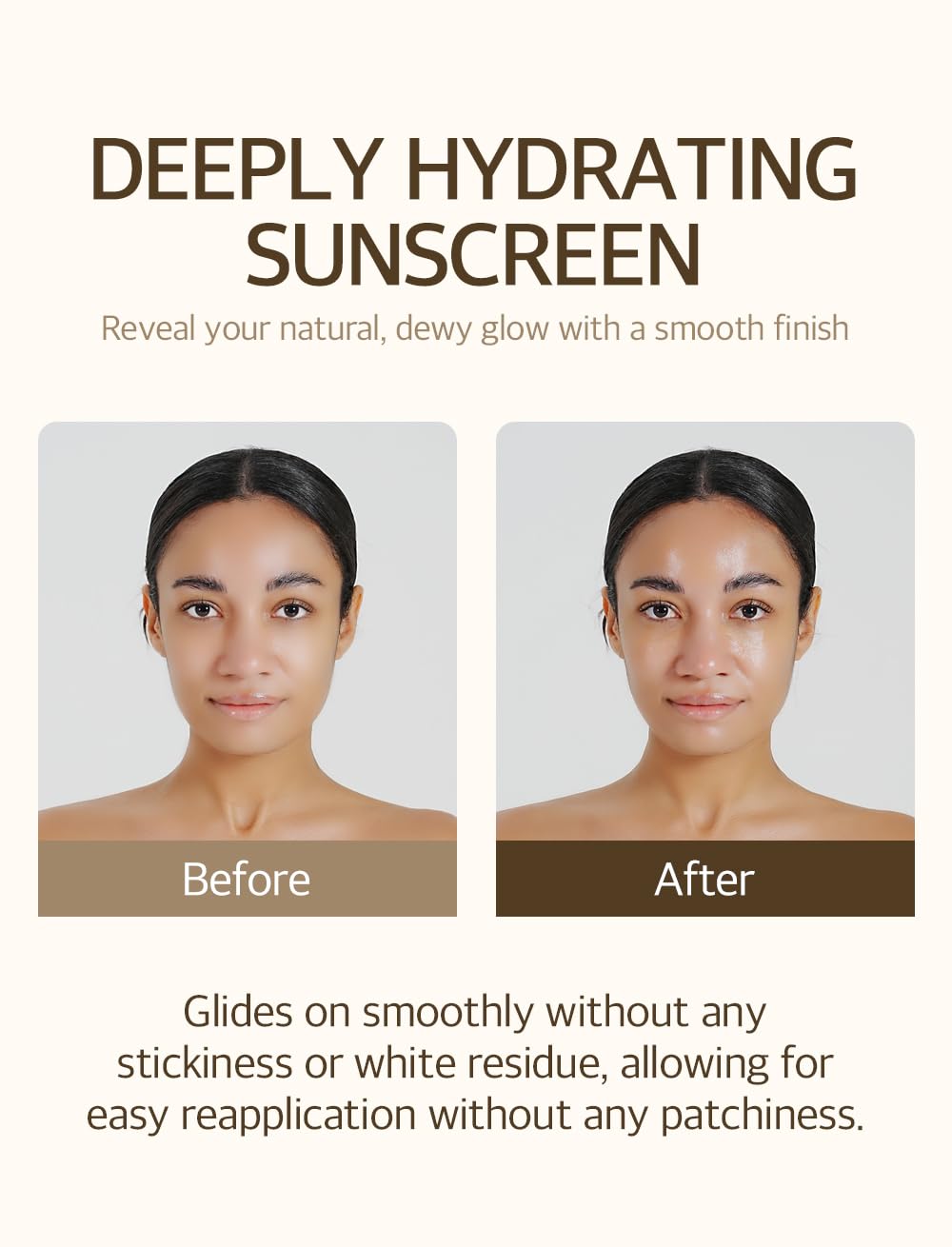 Application de la crème solaire mixsoon sur le visage