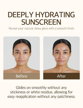 Application de la crème solaire mixsoon sur le visage