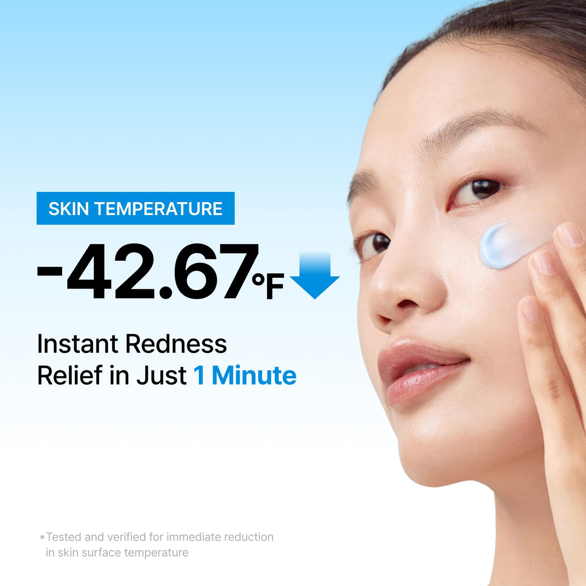 Application de la crème sur la main