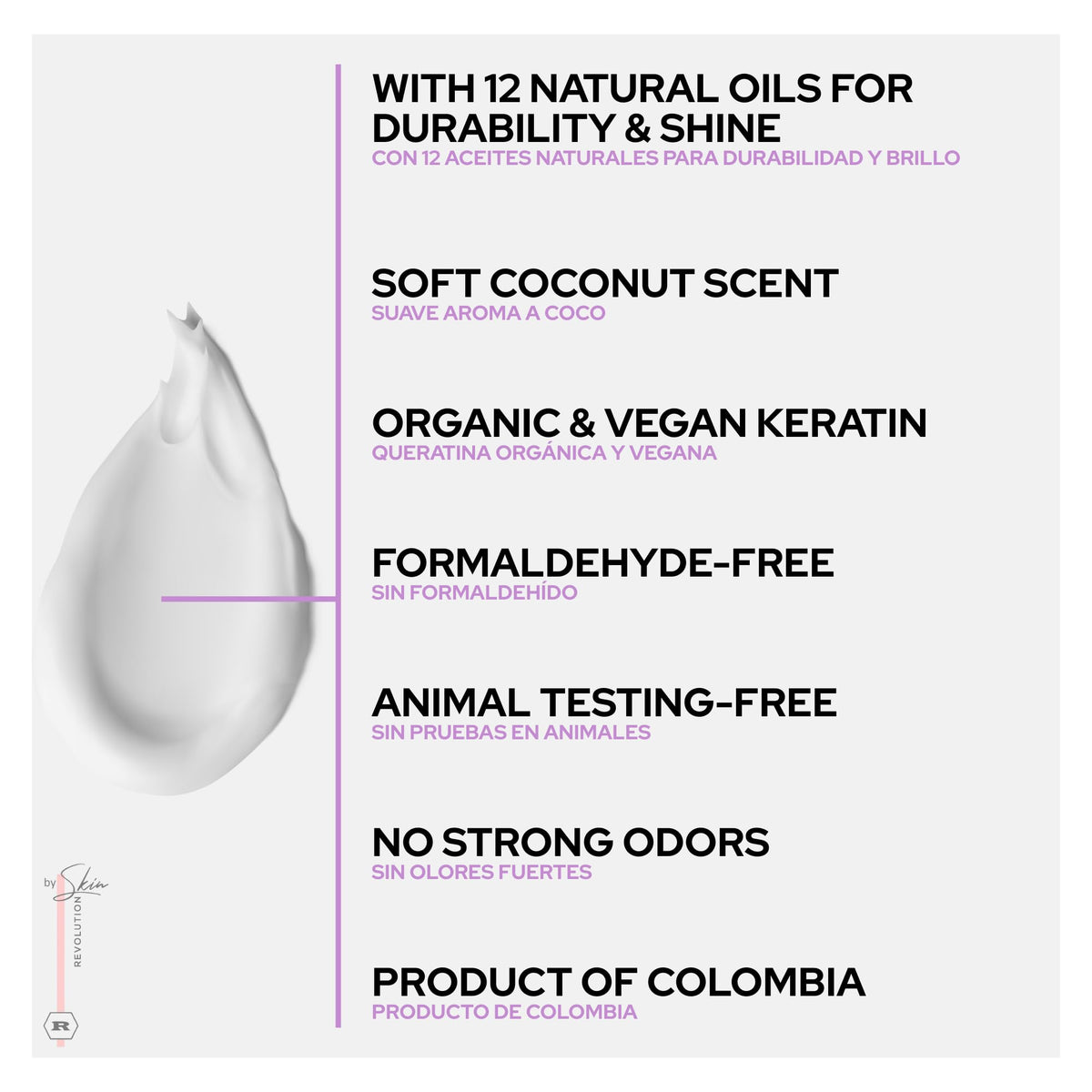 Application de la keratine sur des cheveux lisses