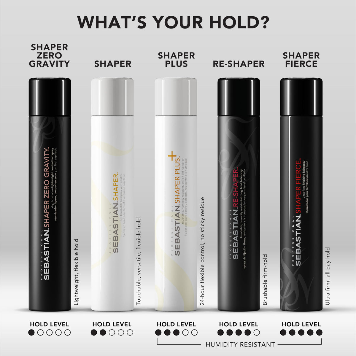 Application de la laque Sebastian Shaper Plus sur des cheveux