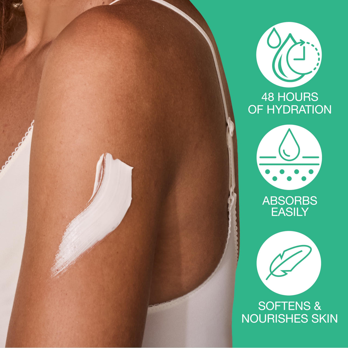 Application de la lotion Hempz sur la peau