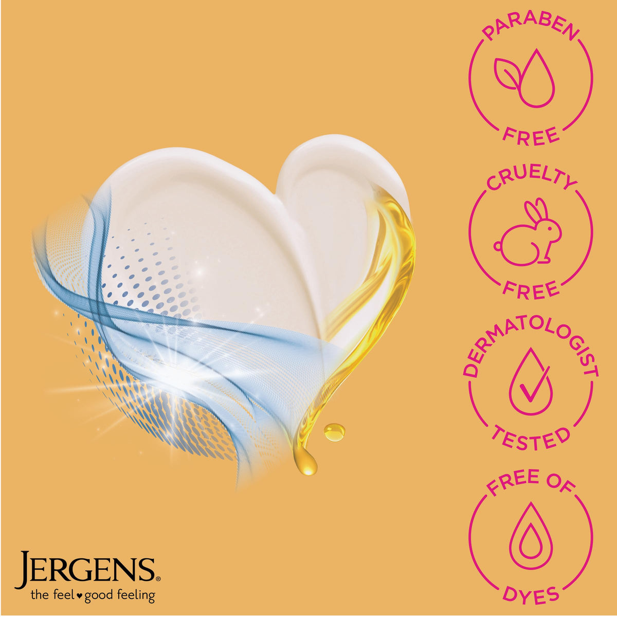 Application de la lotion Jergens sur la peau