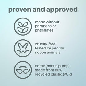 Application de la lotion Method sur les mains