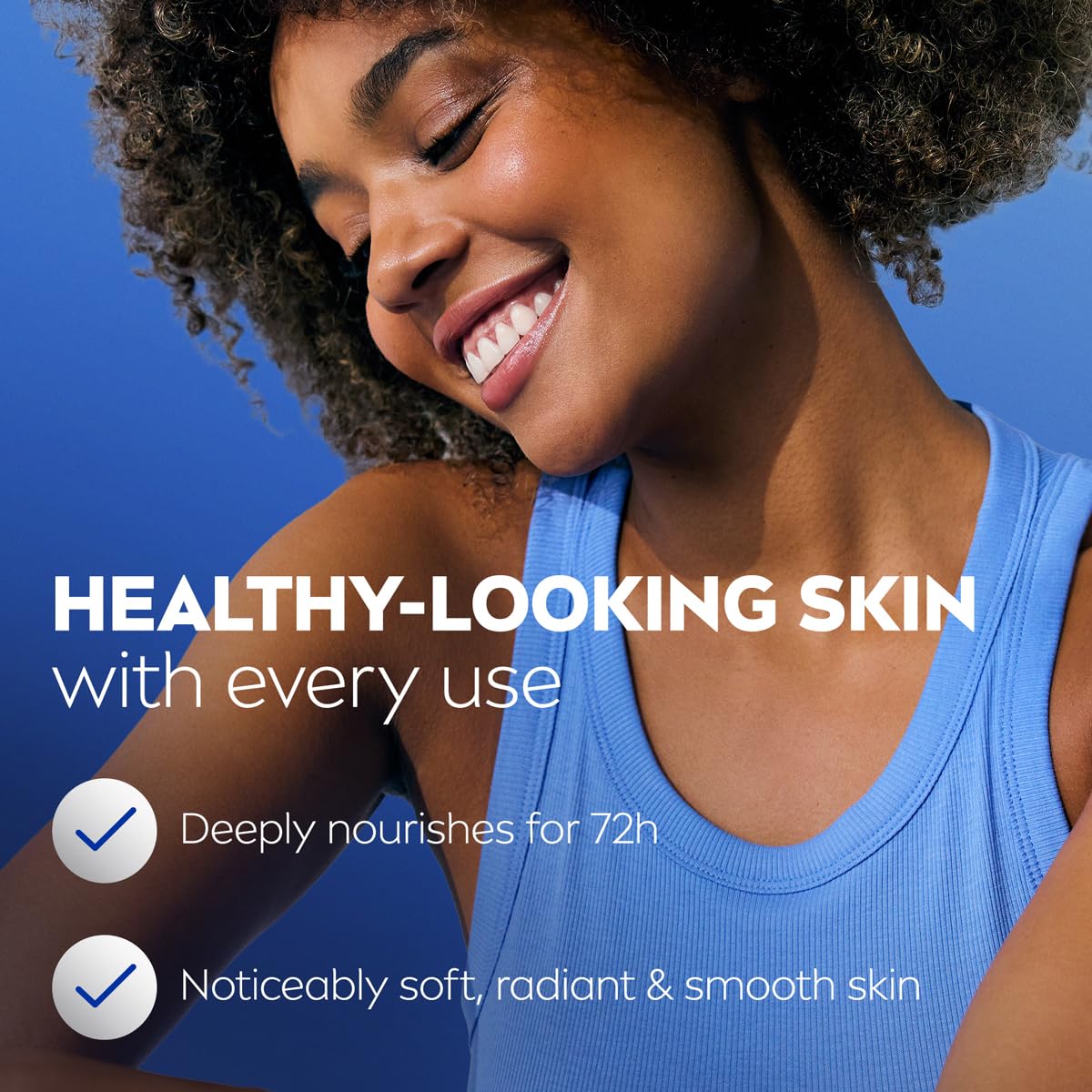 Application de la lotion NIVEA sur la peau