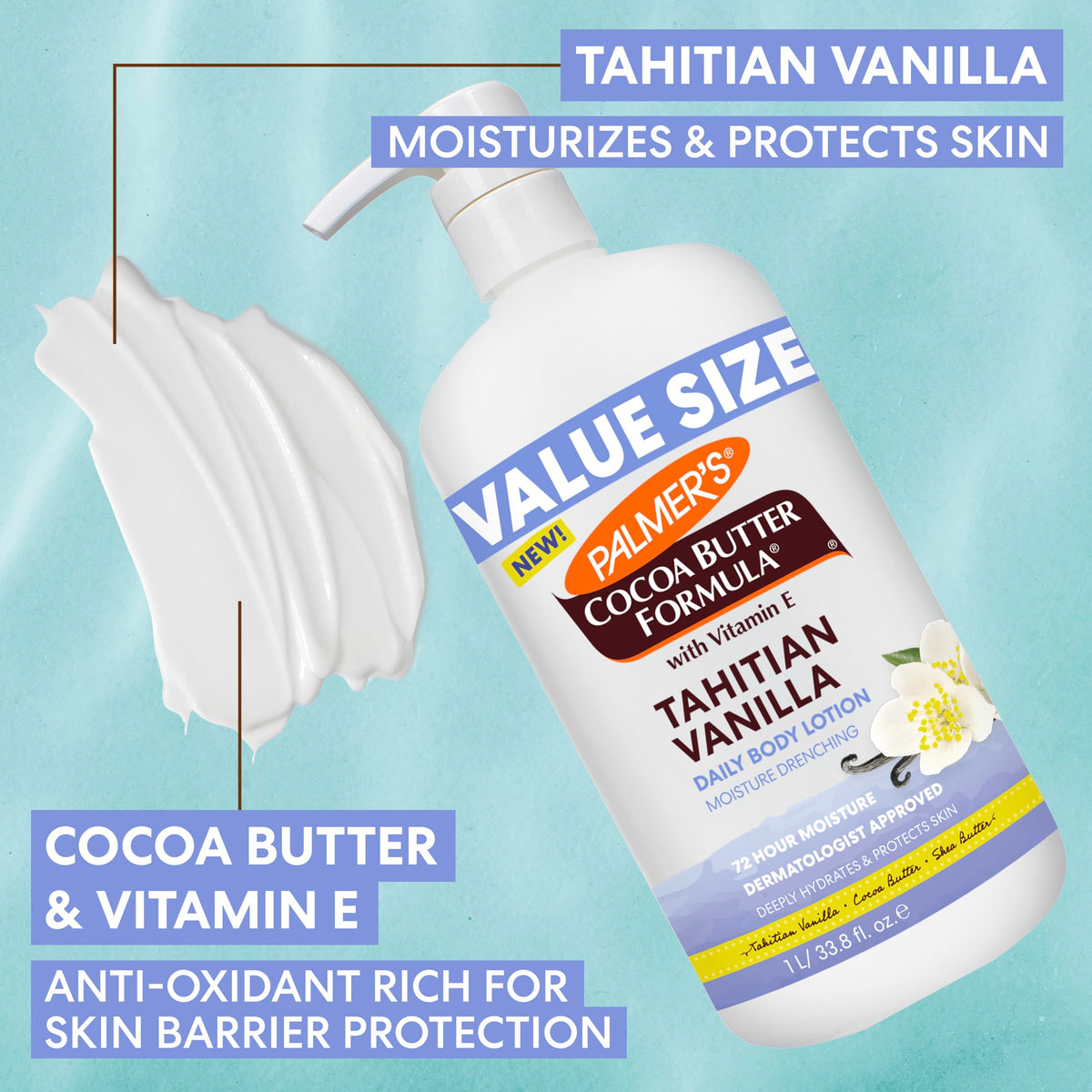 Application de la lotion Palmer's sur une main