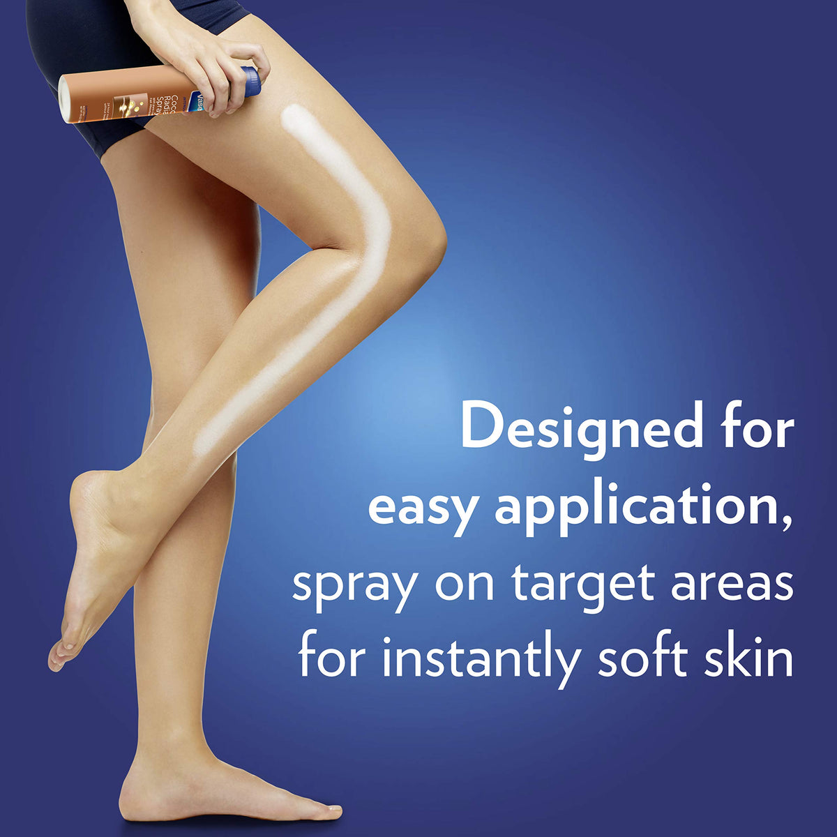Application de la lotion spray Vaseline Cocoa Radiant sur la peau