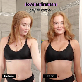 Application de la mousse B.TAN sur le bras