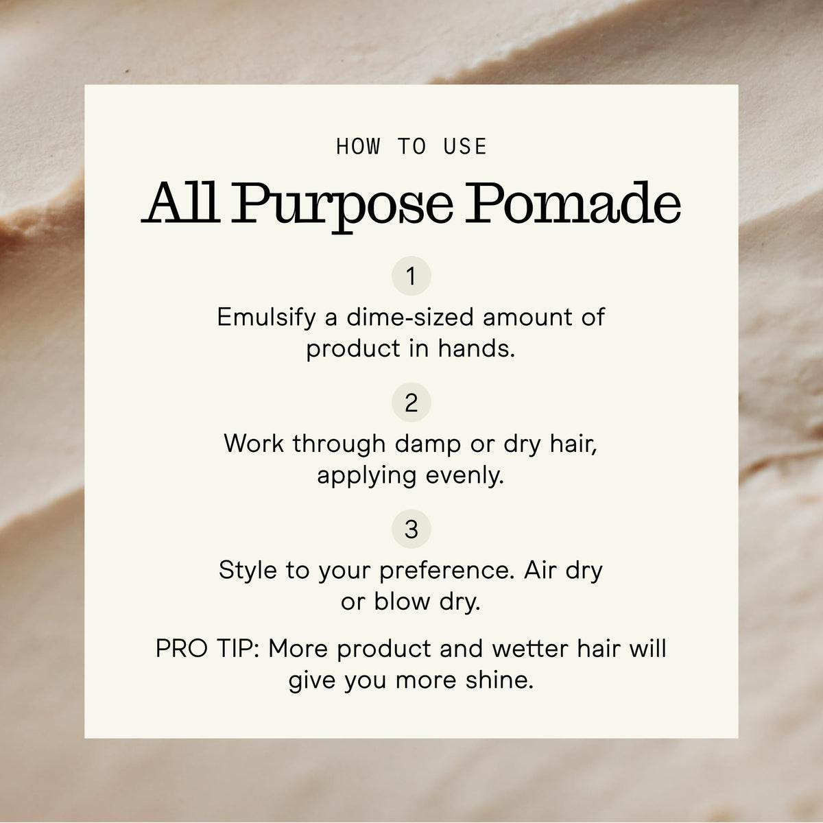 Application de la pommade Firsthand sur cheveux humides