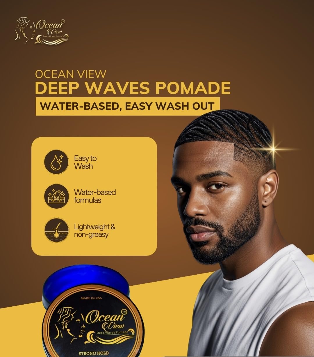 Application de la pommade OCEAN VIEW DEEP WAVES sur des cheveux