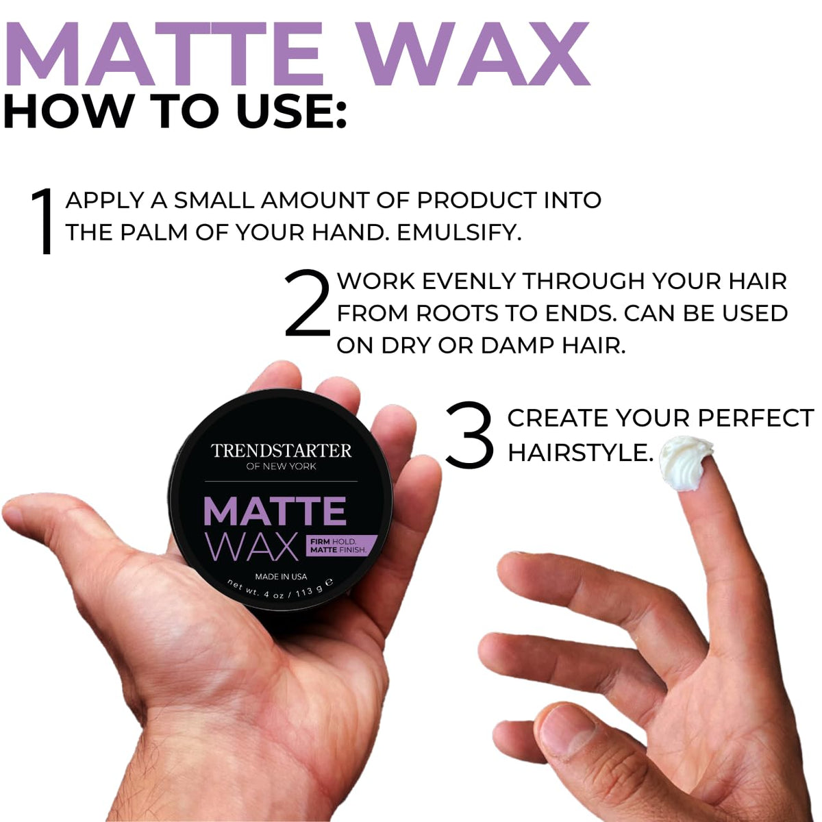 Application de la pommade TRENDSTARTER sur des cheveux