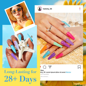 Application de la poudre à ongles AZUREBEAUTY sur des ongles