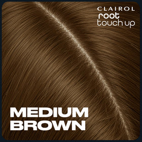 Application de la poudre de retouche sur des cheveux gris