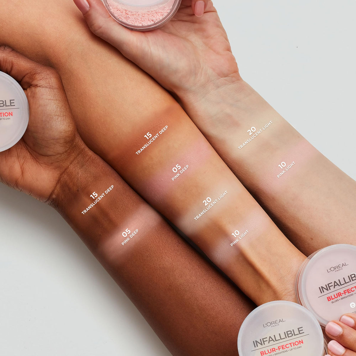 Application de la Poudre Fixante L'Oreal Paris avec une éponge