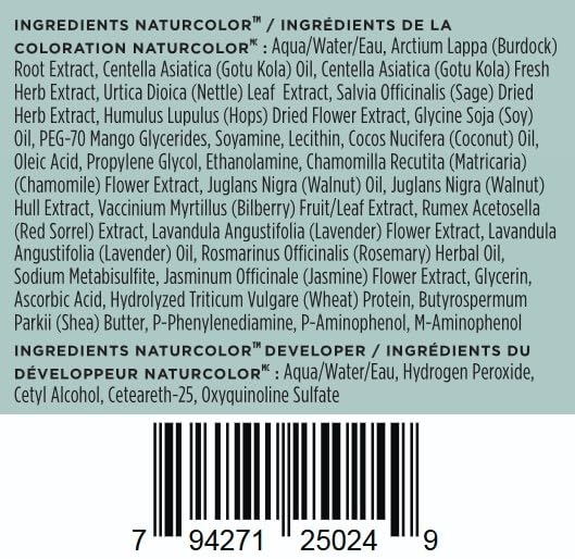 Application de la teinture Naturcolor sur des cheveux