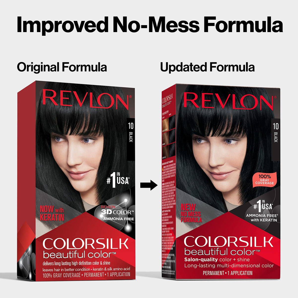 Application de la teinture REVLON ColorSilk sur cheveux