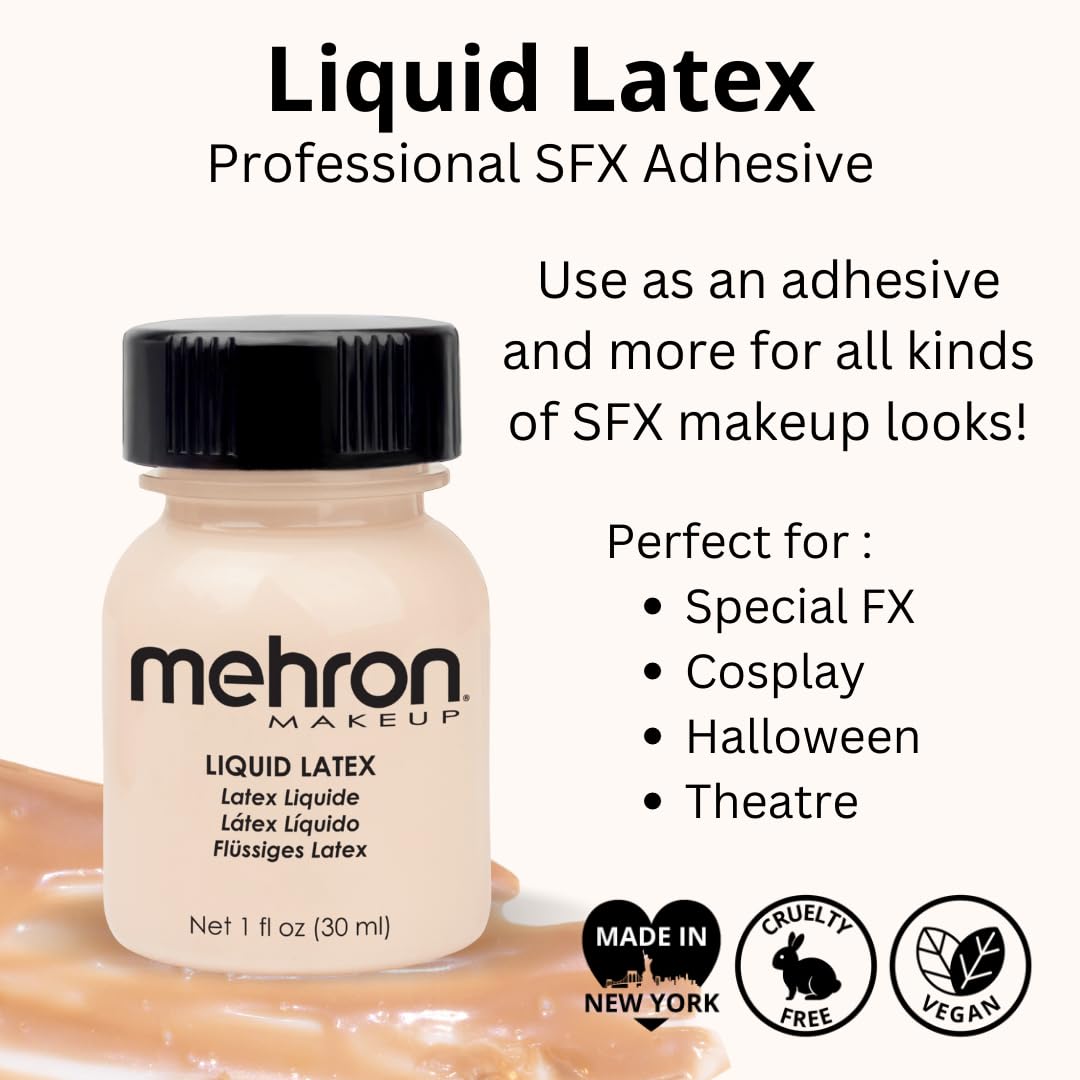 Application de Liquid Latex Mehron sur la peau