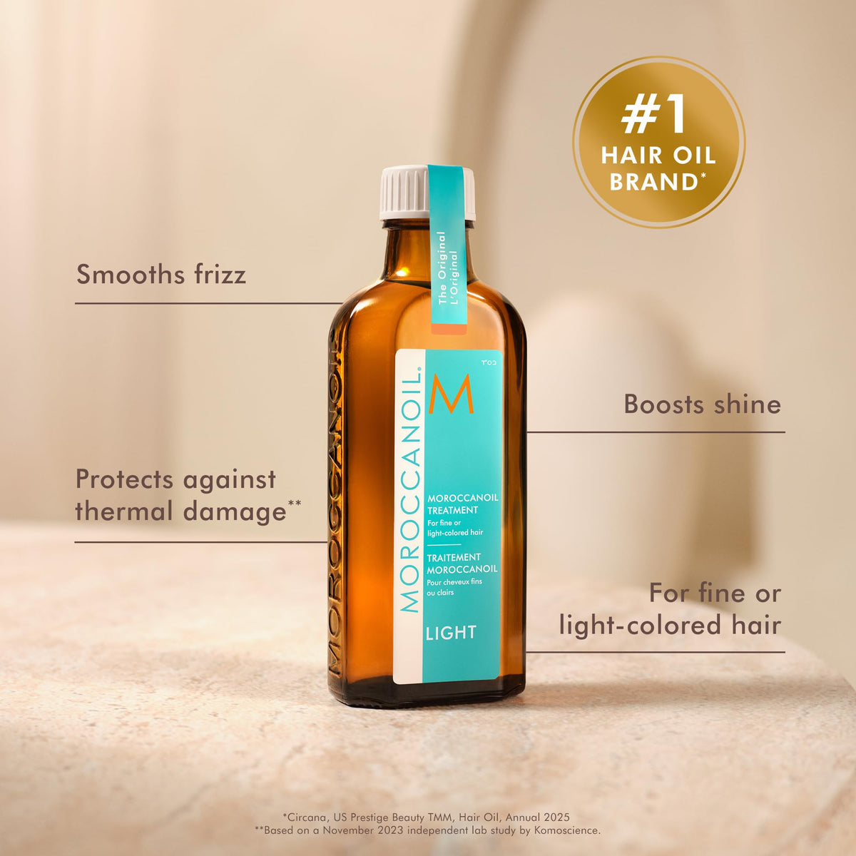Application de Moroccanoil Traitement Light sur des cheveux