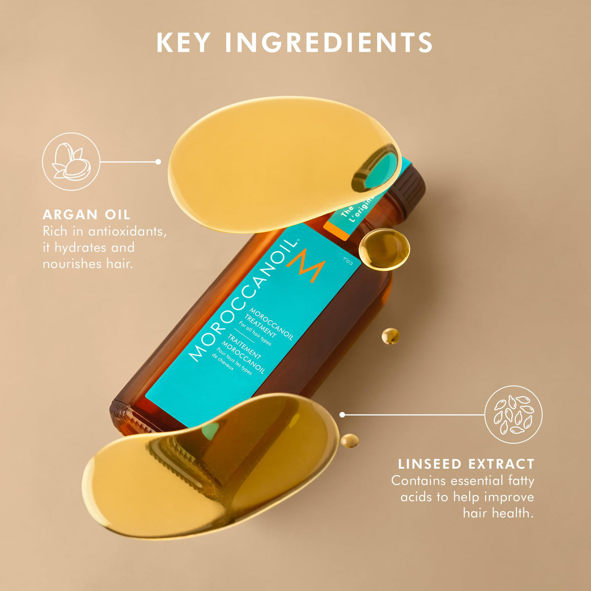 Application de Moroccanoil Traitement sur cheveux humides