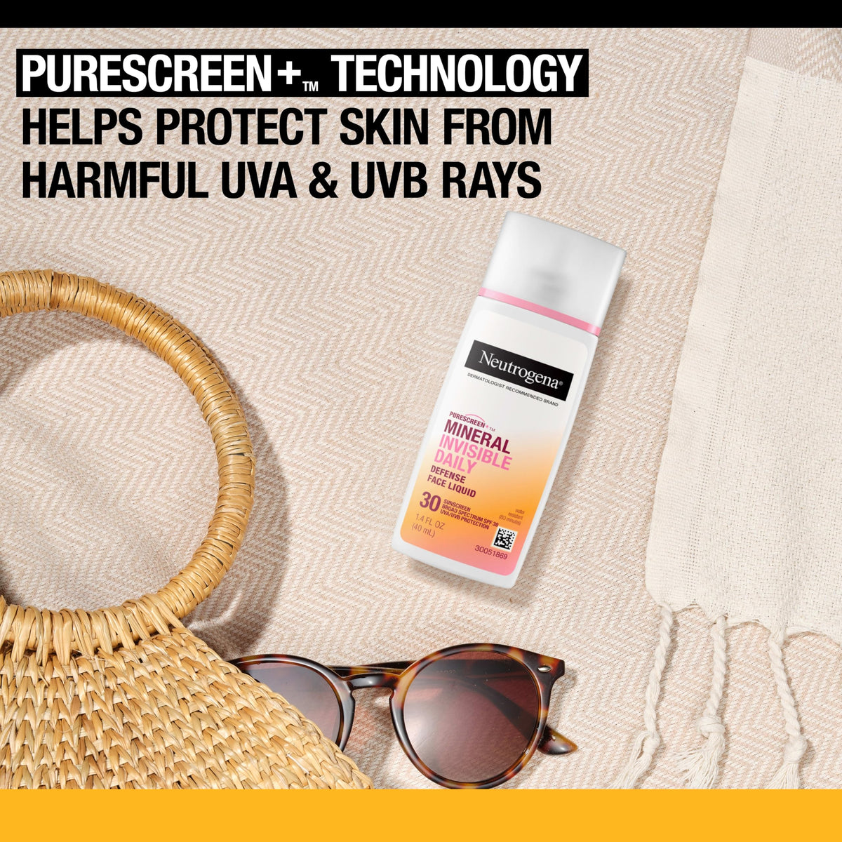 Application de Neutrogena Purescreen+ sur la peau