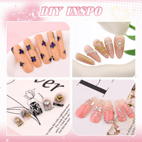 Application de perles à ongles sur un ongle avec gel adhésif