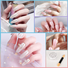Application de poudre chrome sur ongles en gel
