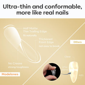 Application de tips ongles stiletto medium avec vernis gel