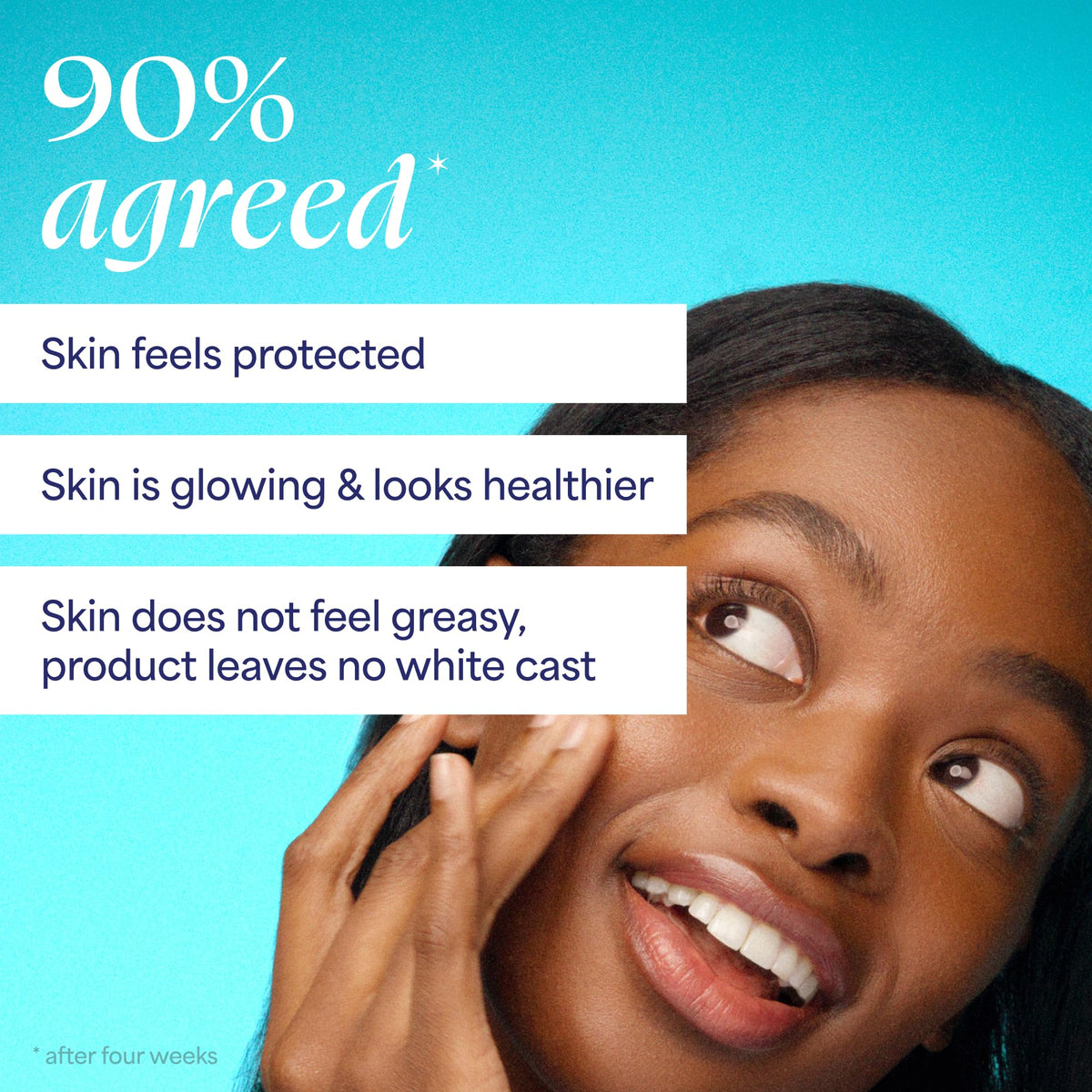 Application de TULA Protect + Glow Écran Solaire SPF 30 sur le visage