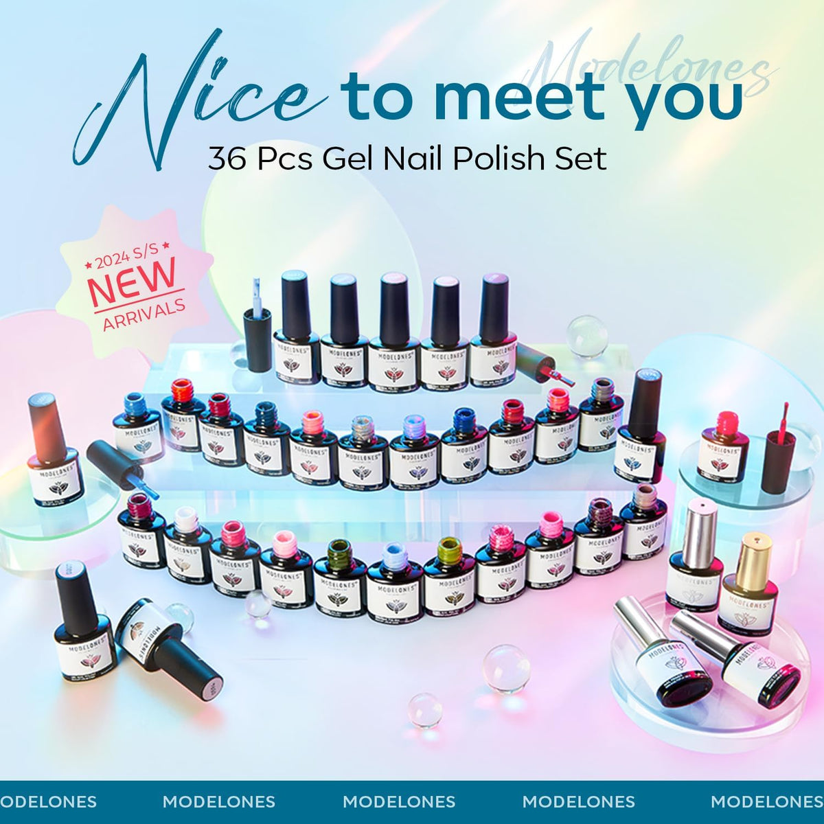 Application de vernis à ongles en gel modelones sur des ongles