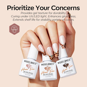 Application de vernis à ongles gel modelones sur des ongles