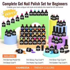 Application de vernis à ongles gel VANREESA avec des couleurs vives