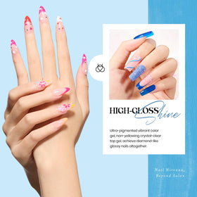 Application de vernis à ongles neon sous lampe LED