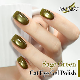 Application de vernis gel Cat Eye sur des ongles